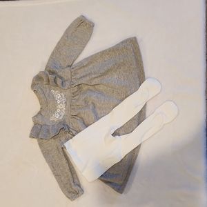 Carter's embroidered dress and tights set - 3 mos